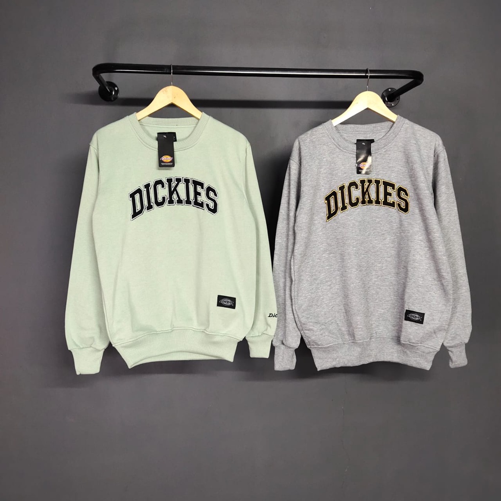 Sweater Pria/Sweatshirt Dickies Crewneck Putih Full/Sweater Pria Wanita Terbaru/Sweater Diskies/COD Bayar Di Tempat