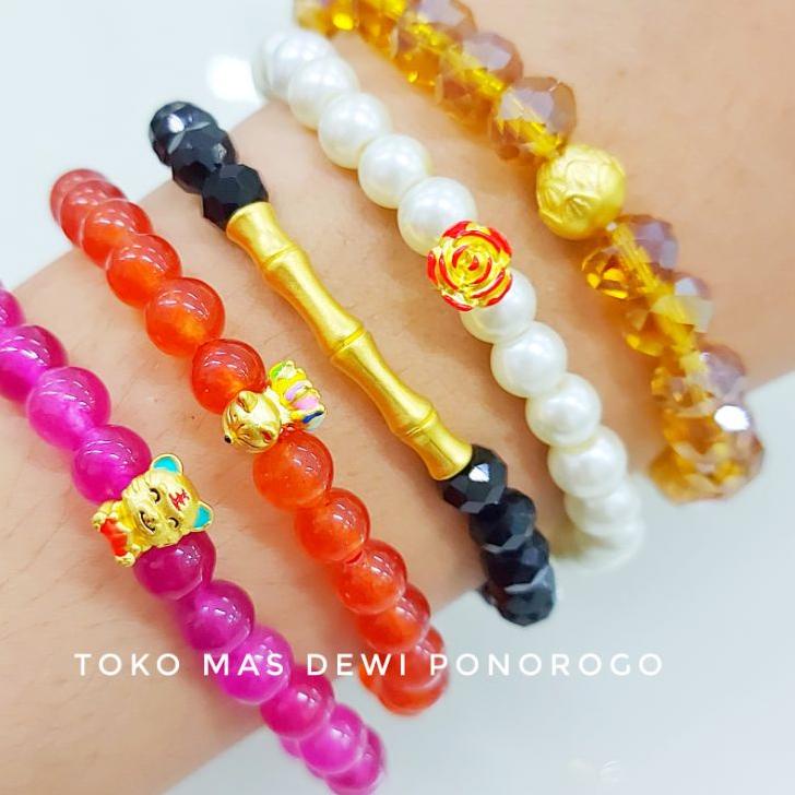 Lagi Tren.. GELANG BEADS CHARM Emas Asli Kadar 999.9 (24k) Yellow Gold