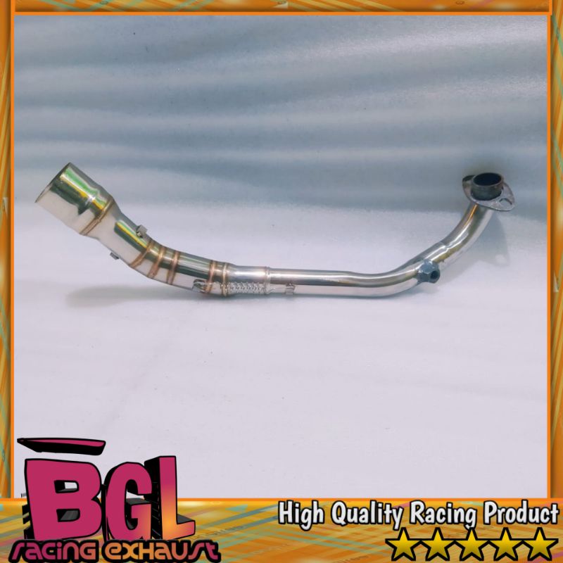 pipa leher knalpot racing Honda PCX 160 New/ Vario 160 new full stainles bluemoon/bluegold inlet 50m