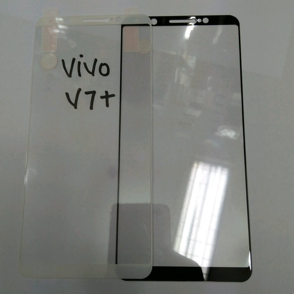 TEMPERED GLASS FULL LEM &amp; FULL COVER VIVO V7 PLUS ( V7+ )/ ANTI GORES FULL COVER VIVO [ V7 PLUS ] WHITE