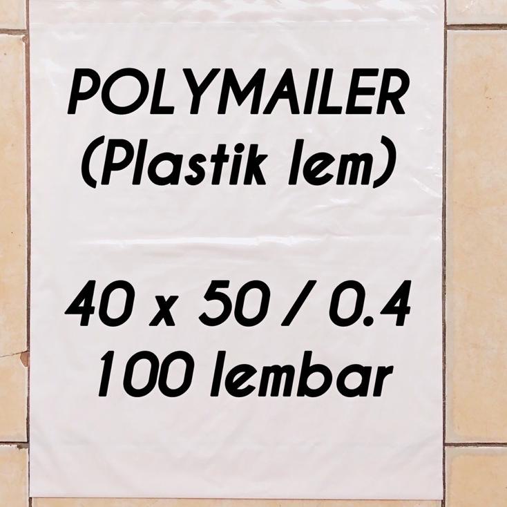 

Terlaris plastik packing POLYMAILER JUMBO 40x50 0.4 100 lembar hitam putih plastik lem