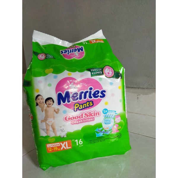 Merries Pants Good Skin L20, XL16 popok bayi murah