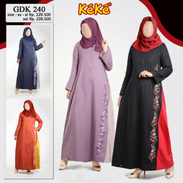 Kekesumut GDK 240 baju  Busana muslim Gamis  katun Dewasa  