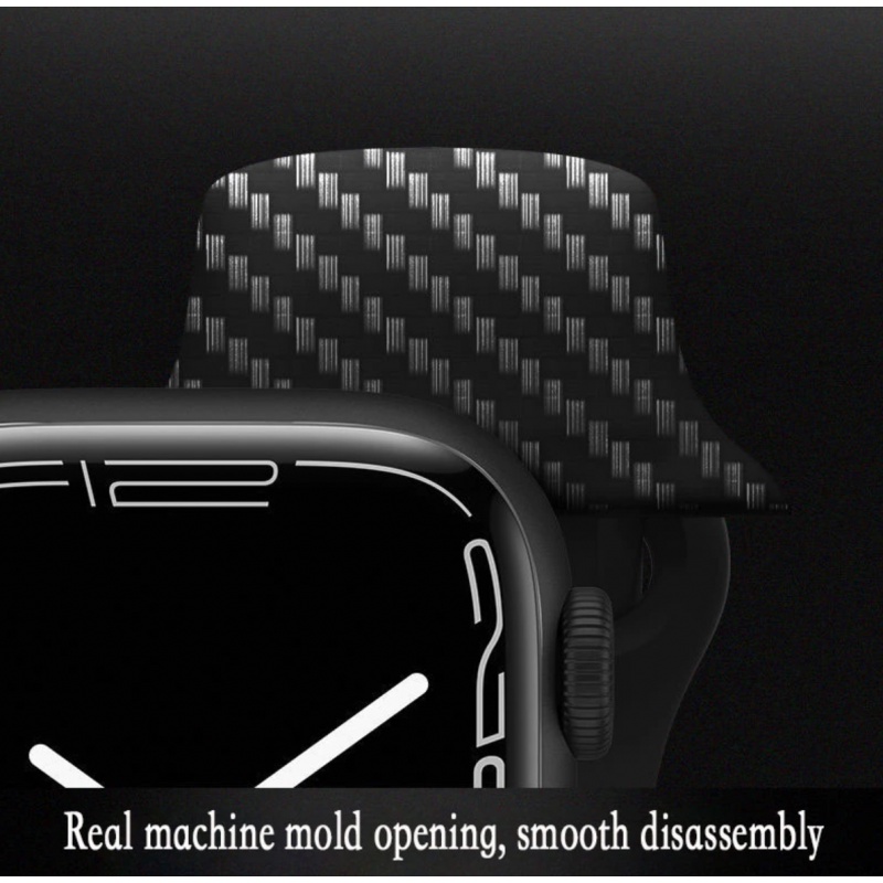 Tali Jam Apple Watch 38mm 40mm 41mm 42mm 44mm 45mm - Strap Rubber Motif Carbon