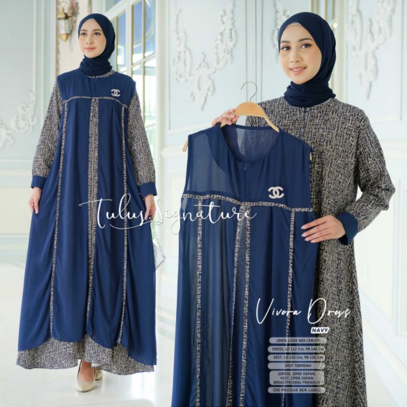 VIVERA DRESS - Gamis Muslim Syari - Gamis Busui - Gaamis Premium Murah - Gamis Terbaru - Gamis Dewas
