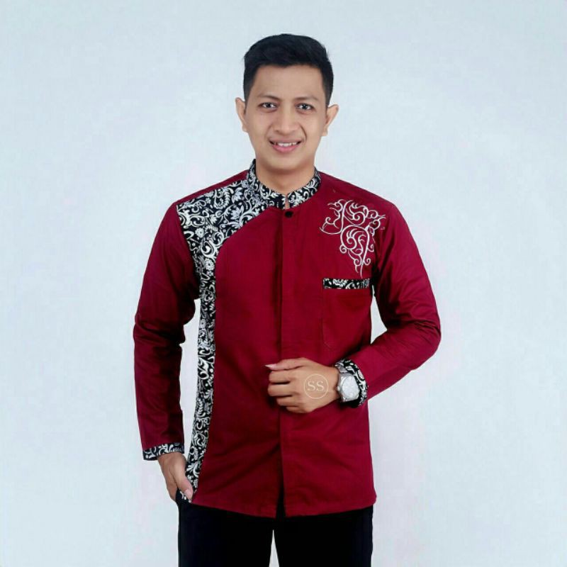 Kemeja Batik Pria Kombinasi Keren Banget