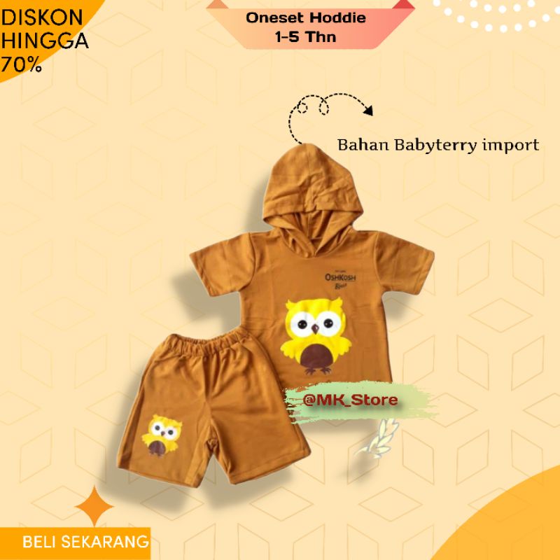 Setelan Hoodie Anak 1-5 Tahun Celana Pendek