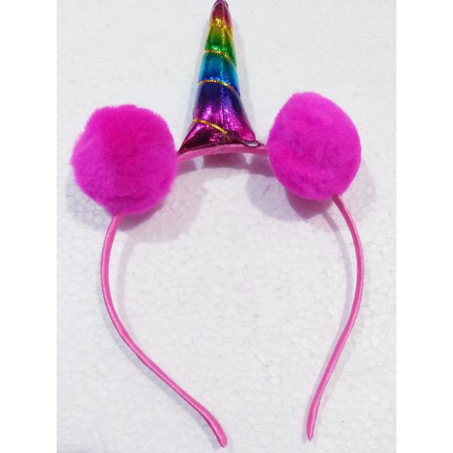 grosir  Bando unicorn pompom 6 pcs twins