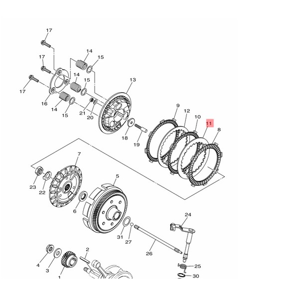 PLAT KOPLING BESAR DALAM NEW R15 VVA V3 MT15 XSR VIXION R 155 ORIGINAL YGP BK6-E6325-00