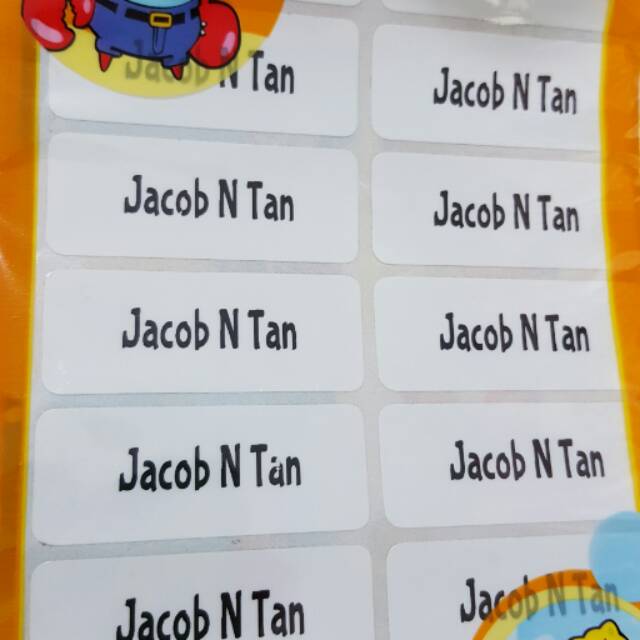 

Label nama waterproof polos warna putih