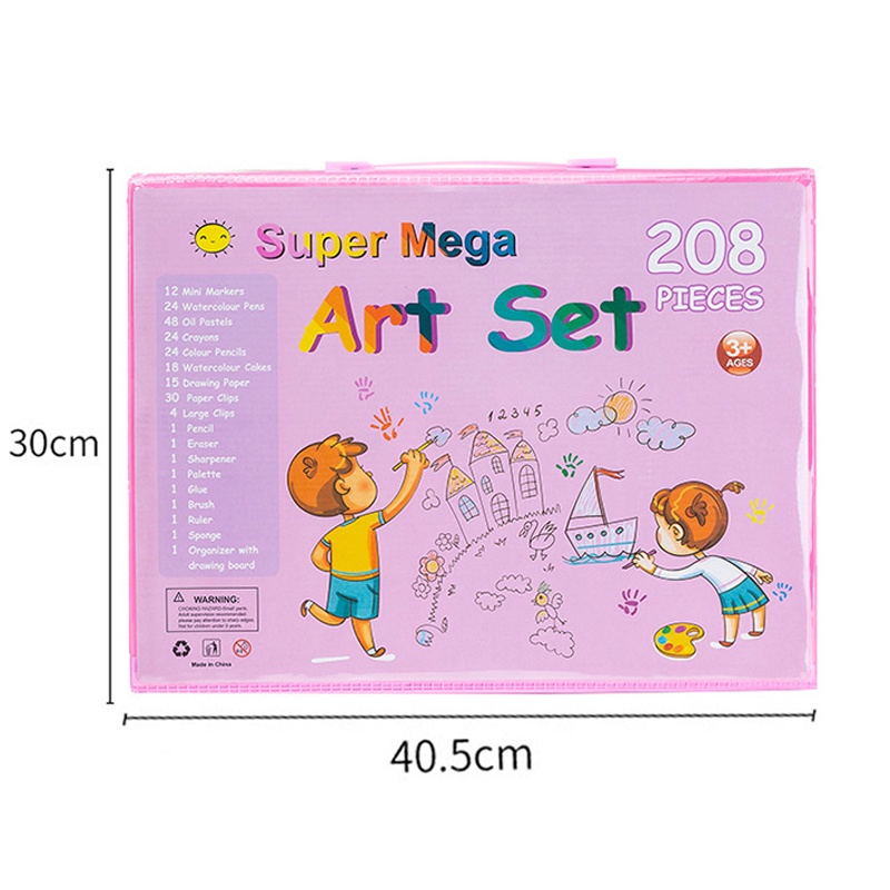 OKK Set Crayon 208 Pensil Warna Crayon Set 208 Pcs Crayon Mewarnai 208 Warna Pensil Krayon Alat Menggambar atau Mewarnai Hadiah anak-anak