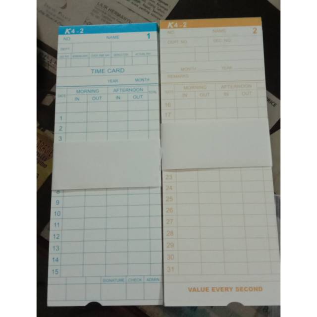 

READY STOK Kartu Absensi MINI TIGER card present berwarna