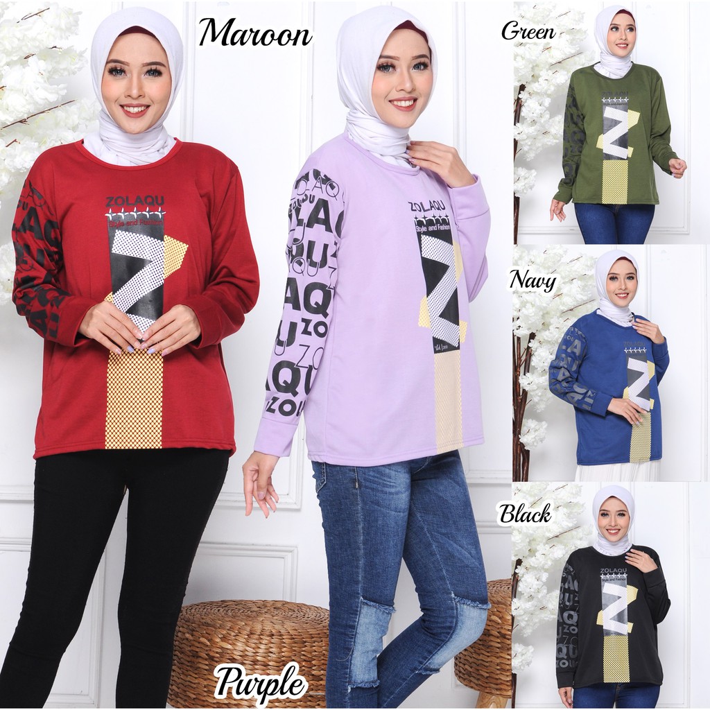 Sweater Big Size Wanita Motif Zolaqu Z Style And Fashion – Ld 110cm