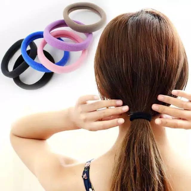JKSNASEMKA22 - IKAT RAMBUT IMPORT - KARET DONUT SINGLE HANDUK