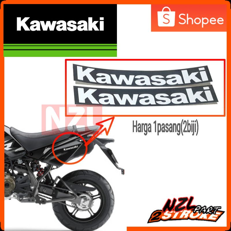 sticker stiker emblem logo tulisan body sayap belakang  kawasaki KSR 110 pro bisa buat z125 replika 