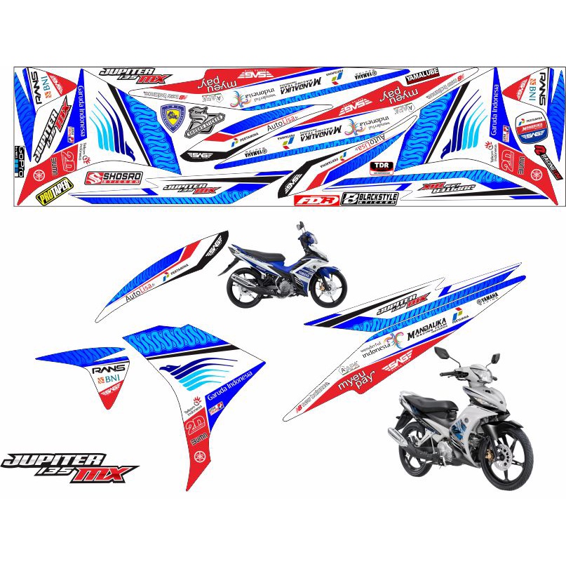 STRIPING MANDALIKA MOTOR YAMAHA JUPITER MX 135 NEW MOTIF MANDALIKA VARIASI STIKER BUAT MOTOR NEW JUP