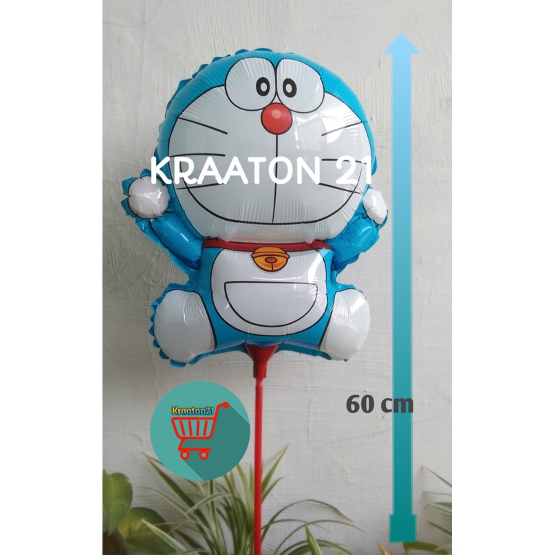 balon karakter stick / balon karakter ulang tahun / balon + stik / doraemon stick / elsa stick / nem
