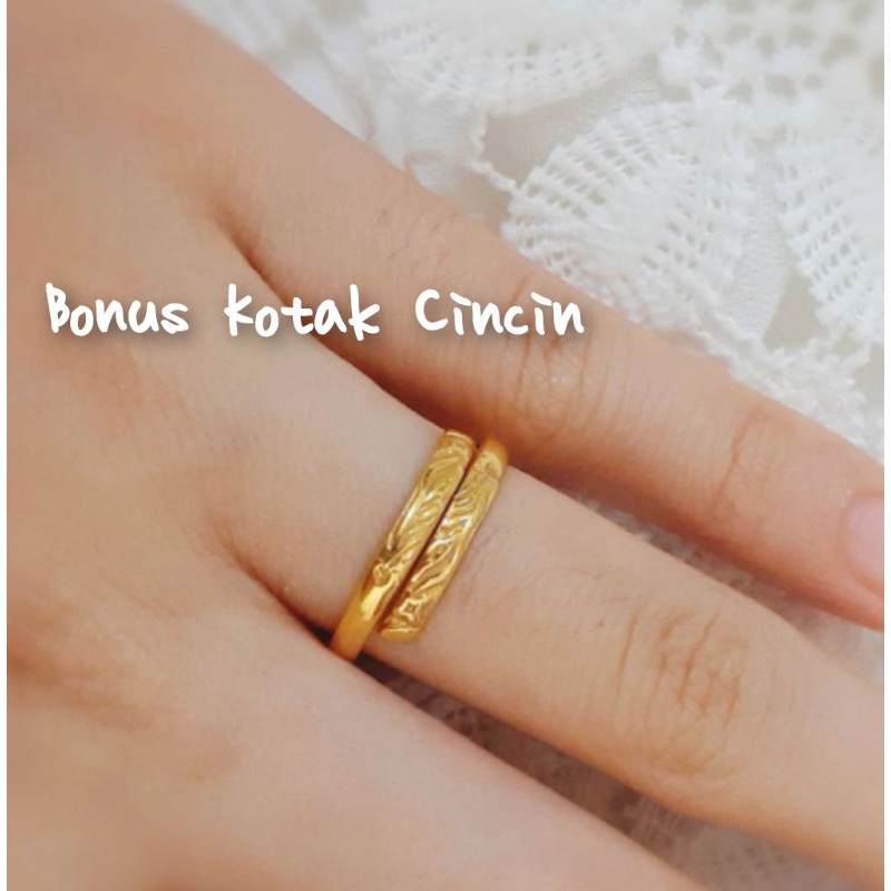 Cincin Lilit Ukir Emas Muda  1 gr