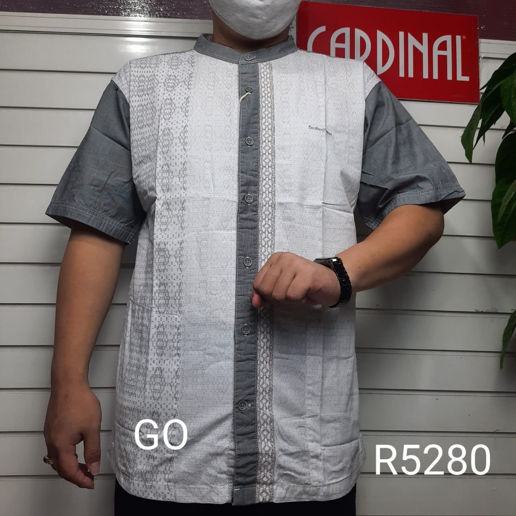 BB BIG SIZE CARDINAL KEMEJA KOKO Taqwa Pakaian Pria Baju Muslim Jumbo Lengan Pendek