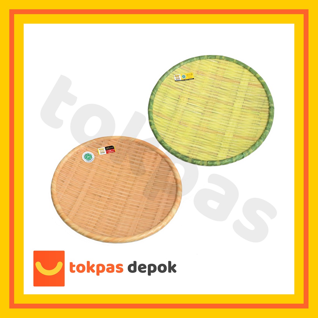 [BAHAN TEBAL] Piring Rotan Motif Piring Melamin Motif Anyaman Piring Saji Mewah P6010MFC Golden Drag