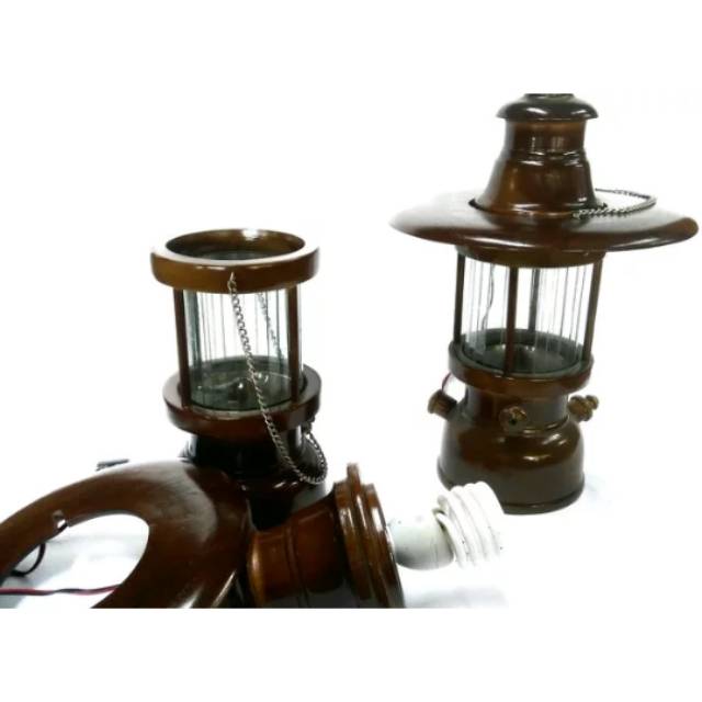 TERMURAH! KAP LAMPU PETROMAK KAYU JATI UKURAN 30X13 cm SOUVENIR PAJANGAN HIASAN DEKORASI UNIK JOGJA