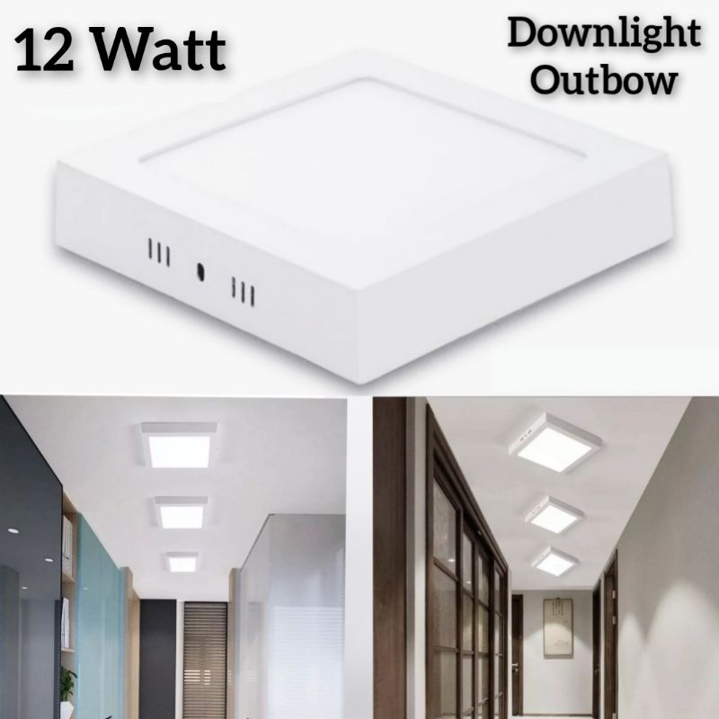 Lampu Downlight LED Panel OB Kotak 12W Putih Outbow Square / Segi12 Watt IBZ