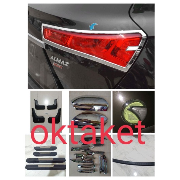 paket lengkap hemat Almaz hitam chrome garnish outer handle tank cover spion mudguard sillplate