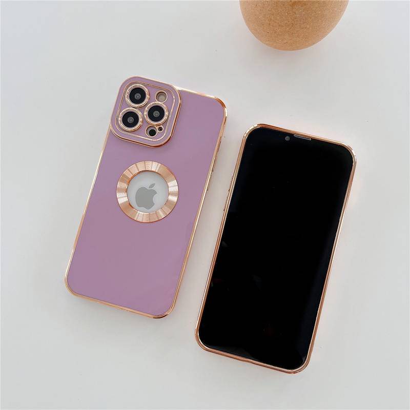 Soft Case Silikon Plating Polos Cover Proteksi Belakang Hp Untuk iPhone 12 / 13pro / Max / 13