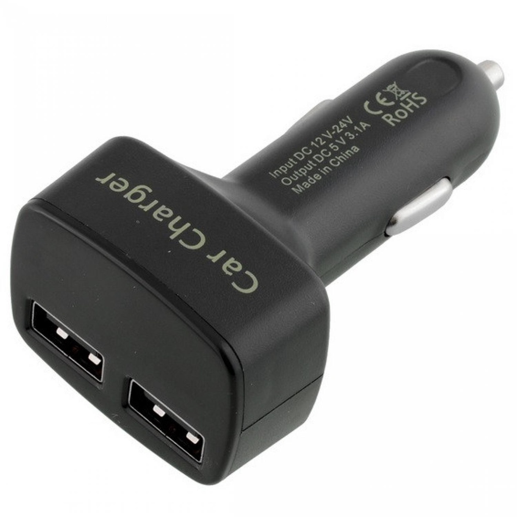 Dual USB Car Charger with LED Display Taffware - EC2