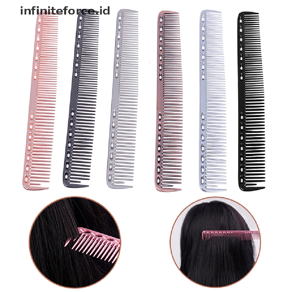 (Infiniteforce.Id) Sisir Anti Statis Bahan Aluminum Metal Untuk Salon / Barber