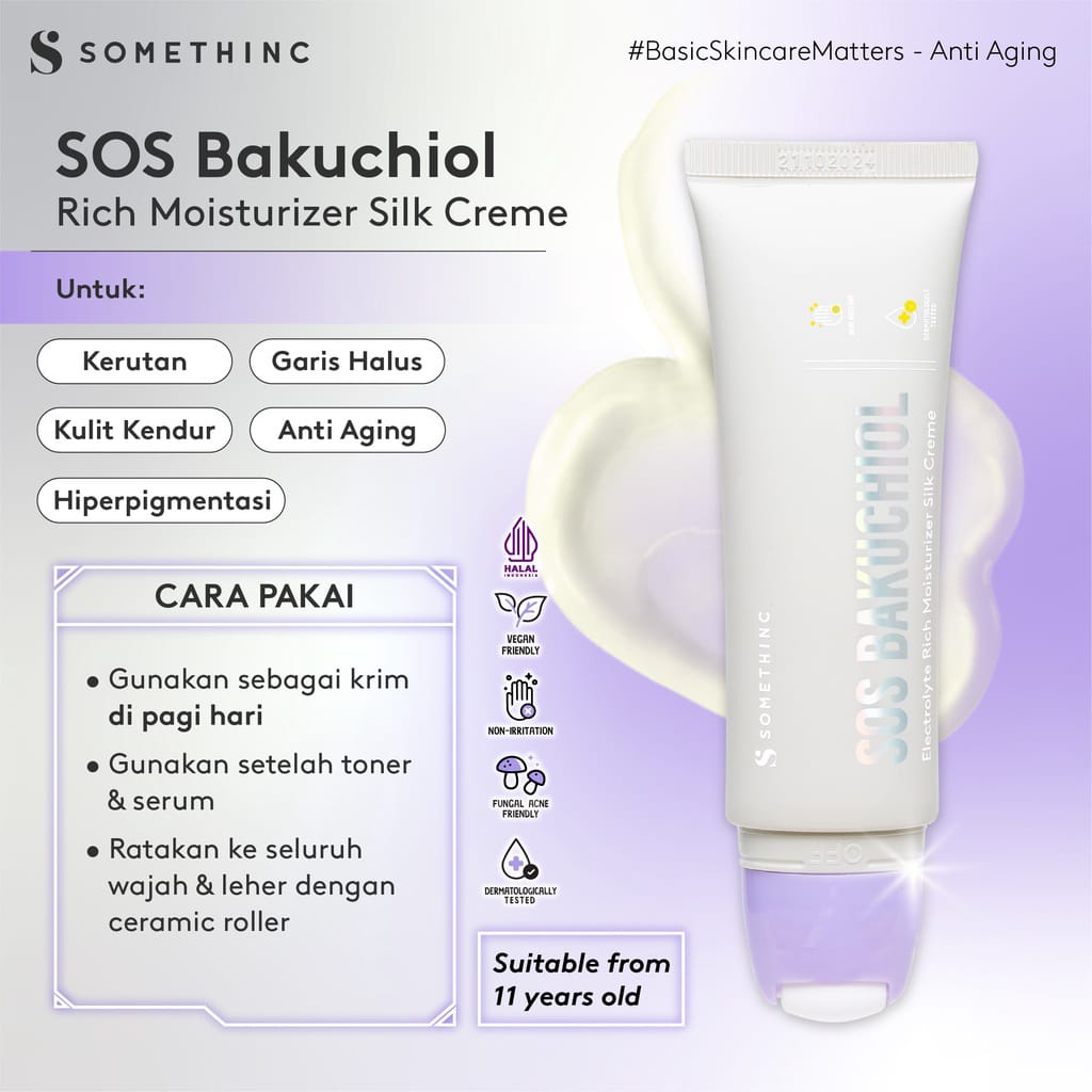 Somethinc SOS Bakuchiol Electrolyte Rich Moisturizer Silk Creme 25ml / 50ml