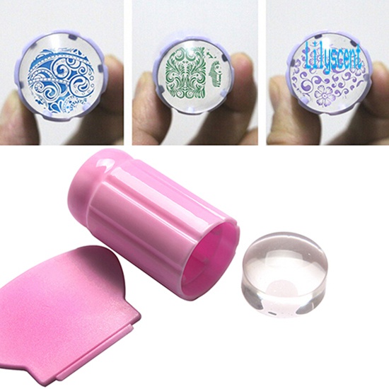 Lily Set Stempel Jelly Transparan + Scraper Untuk Nail Art / Manicure