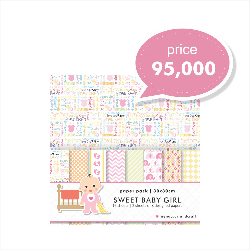 

Paper Pack 30x30cm Sweet Baby Girl Collection