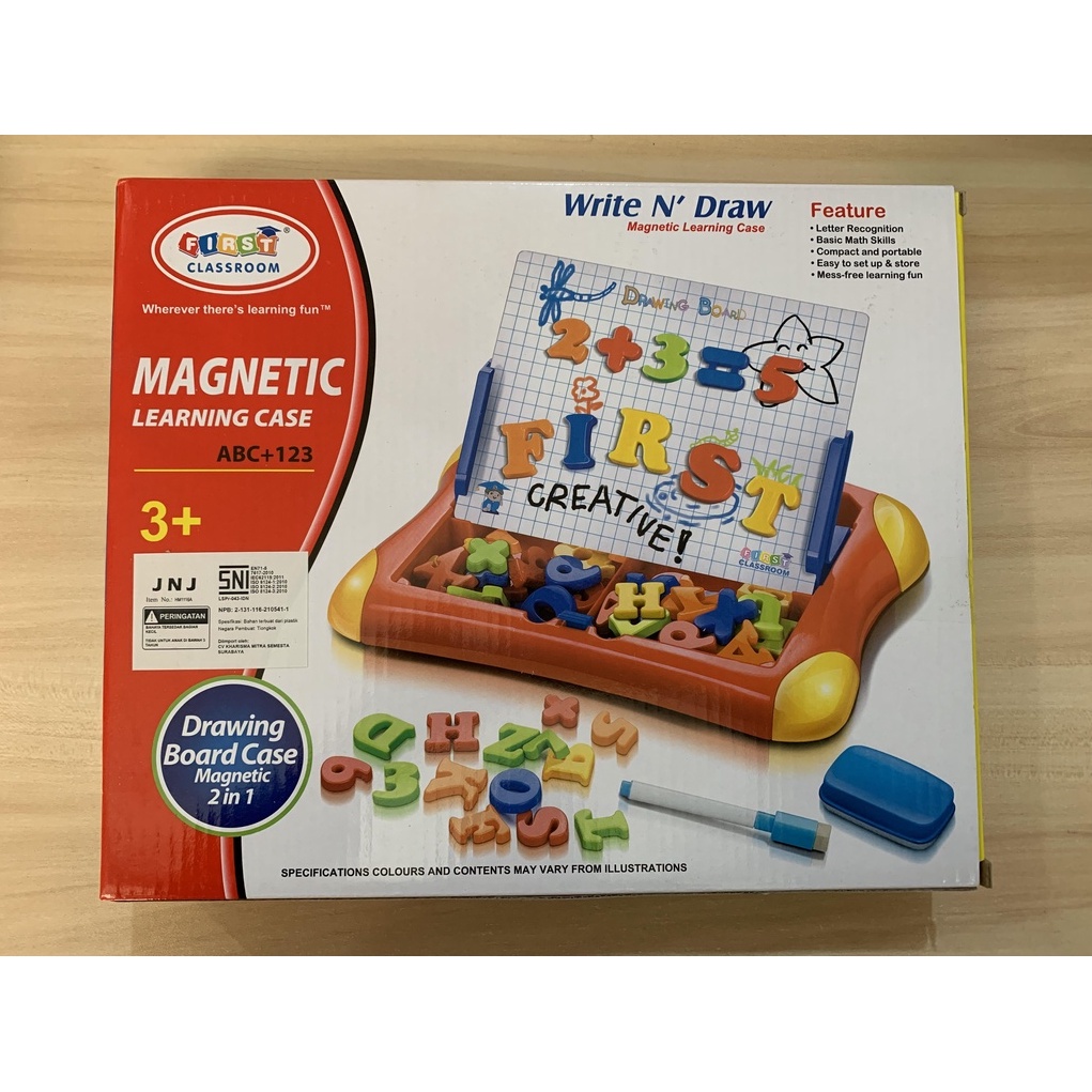 Mainan Edukasi Magnetic Learning Case Drawing Board 2 in 1 classroom - Mainan Edukasi Anak - papan tulis magnet - papan tulis