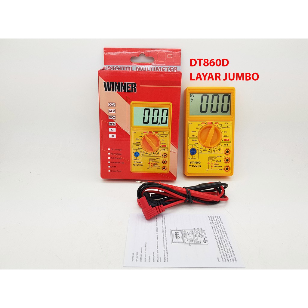 Digital Multitester Winner DT860D BUZZER layar jumbo