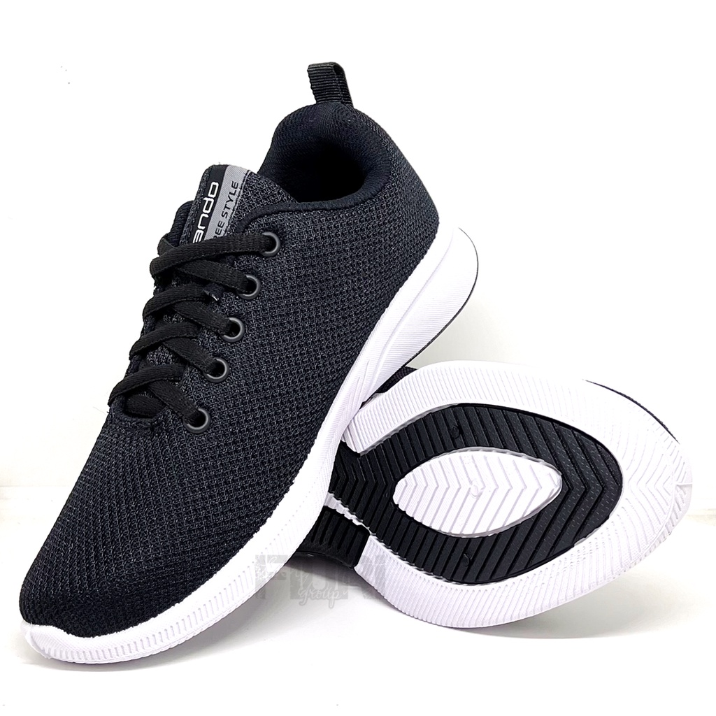 FIURI - ANDO ORIGINAL - EMILIA 33-40 HITAM PUTIH - SEPATU SNEAKERS SPORT KANVAS SOL KARET ANAK PEREMPUAN - SEPATU KETS TRENDY WANITA - SEPATU OLAHRAGA LARI FITNES SENAM KERJA KULIAH SEKOLAH SD SMP SMA BERTALI CEWEK MURAH PROMO DISKON BONUS KAOS KAKI