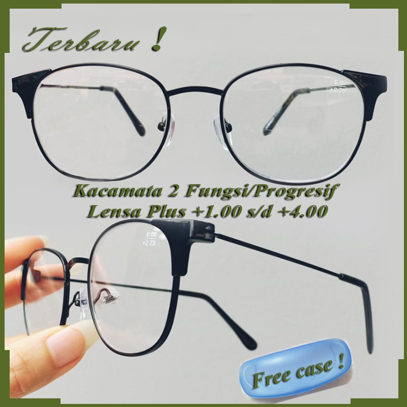 Kacamata Baca Lensa Minus (-) dari -0.50- -4.00 Kacamata Pria Wanita/Unisex Free Case Kacamata Minus