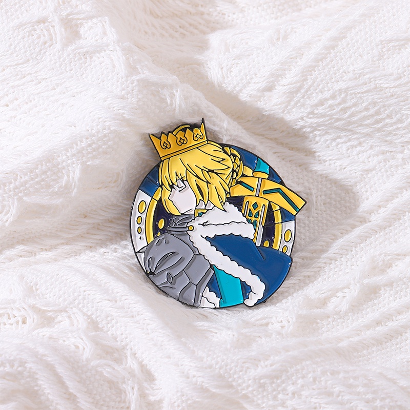 Bros Lencana Enamel Desain Anime Fate stay Night Raja Arthur Untuk Aksesoris Ransel Pakaian