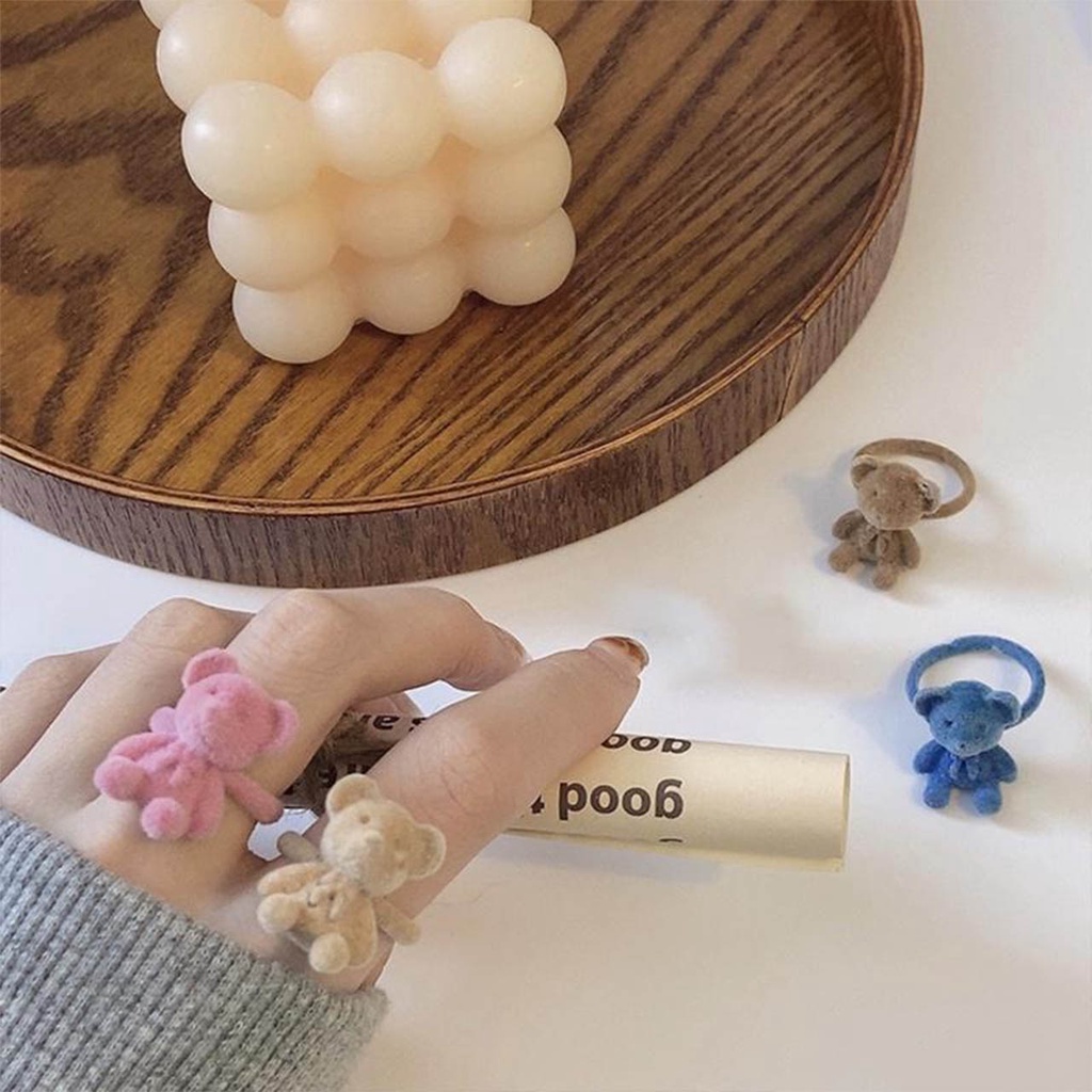Cincin bulu bludru wanita anak dewasa remaja perempuan ootd fashion aesthetic estetik unik lucu keren item polos vintage