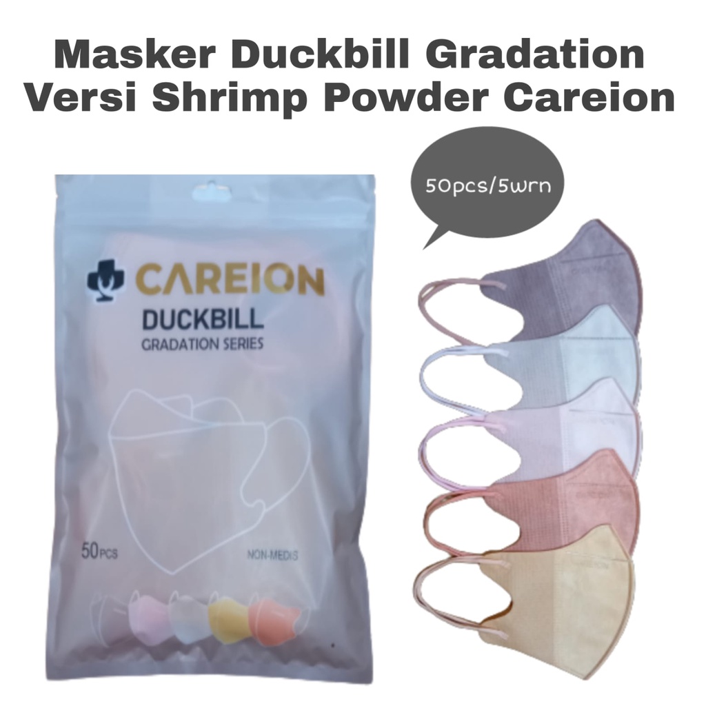 MASKER CAREION DUCKBILL GRADATION SERIES SOFT COLOUR MASKER DUCK BILL 3PLY GRADATION MIX 5WARNA ISI 50PC - DUCKBILL GRADATION 50PC