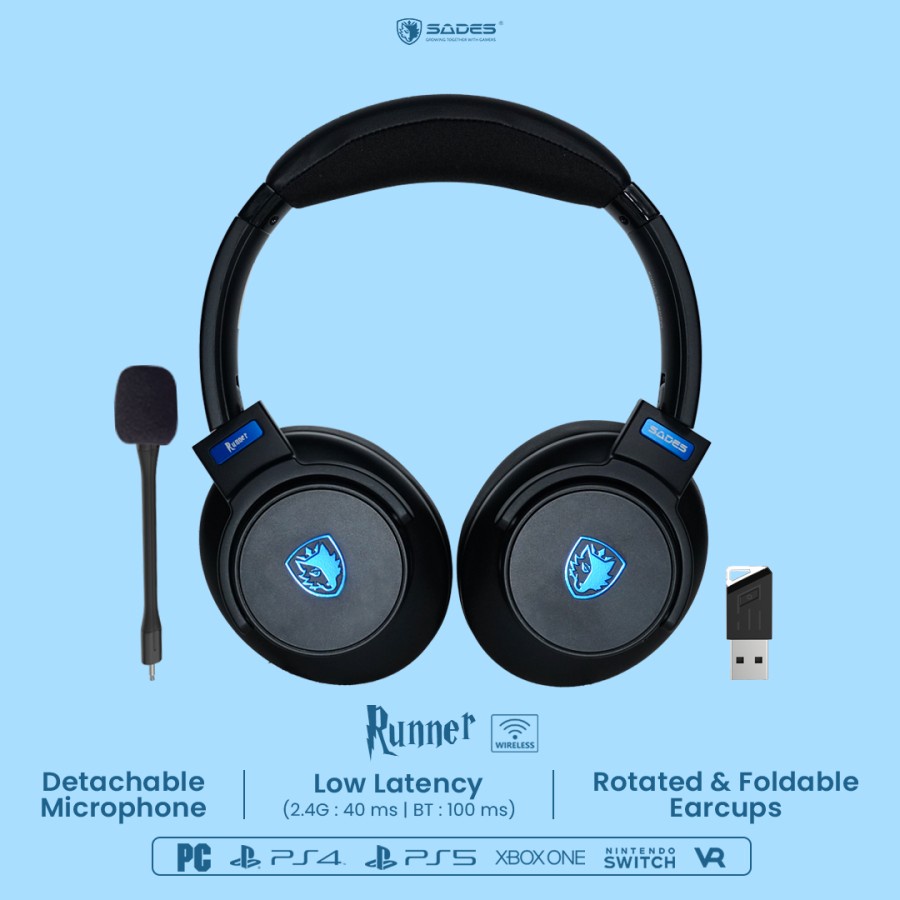 Sades Runner 3 Connection Wireless Bluetooth Gaming Headset