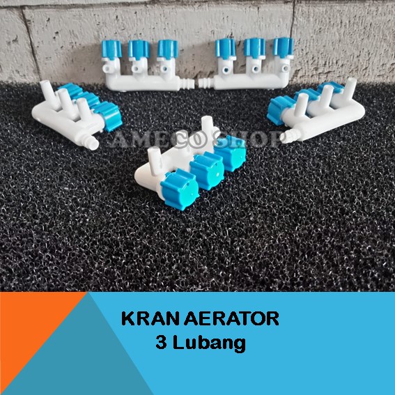 Keran Kran Udara Angin Aerator Aerasi Aquarium 3 Way Lubang