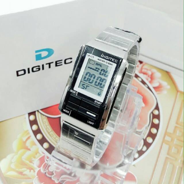 Jam Tangan Wanita Elegan Digitec DG3022 Silver Black Original