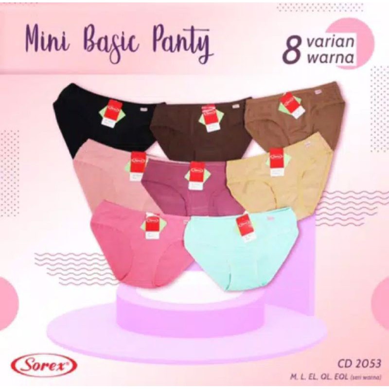 Sorex mini basic panty 2053 celana dalam wanita katun,(M,L,EL,QL, EQL)