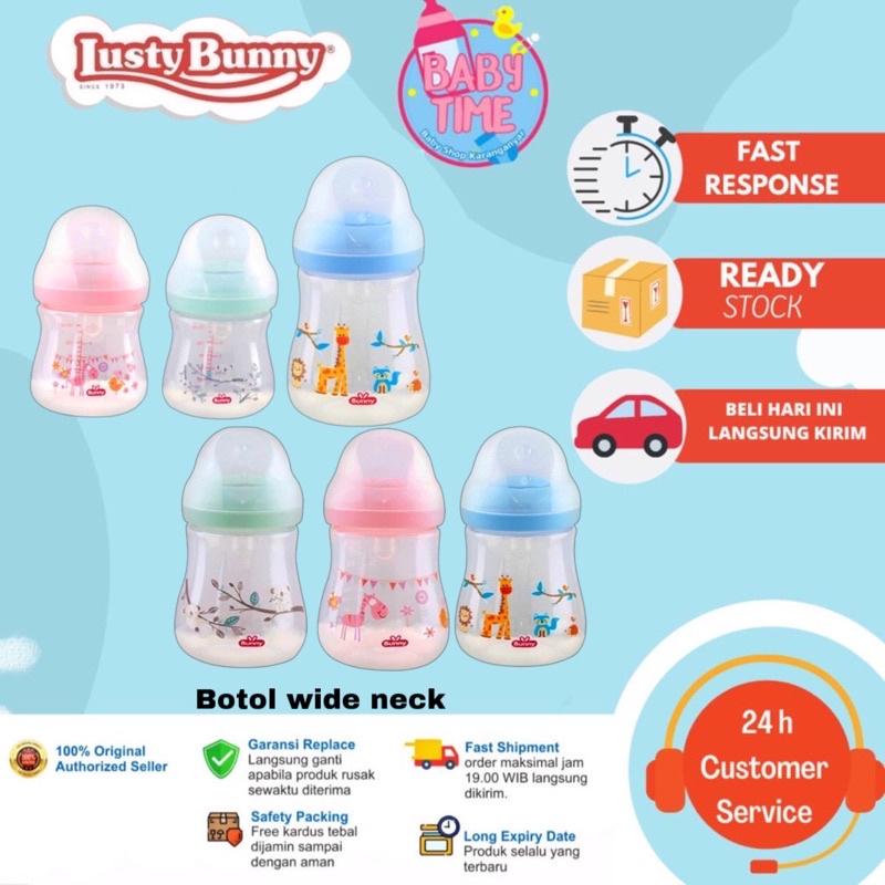 Botol Susu Anak Bayi Lusty Bunny Bottle Wide Neck ADW-1505/ADW-3005 120ml-250ml