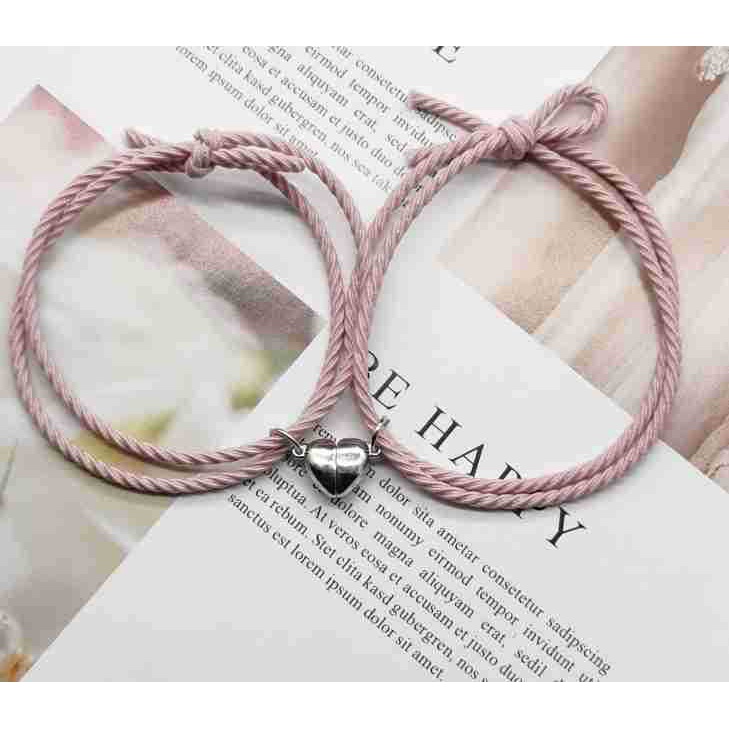 (COD)2Pcs Gelang Couple Manget Hati Buat Pacar Cowo Dan Wanita  Gelang Pasangan Gelang Persahabatan