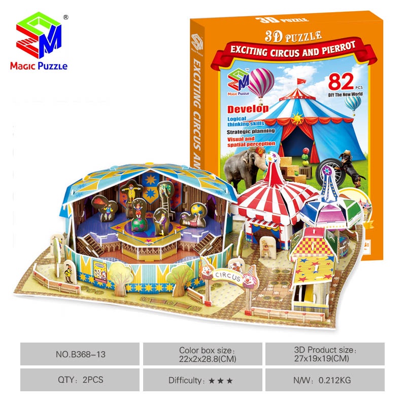 Puzzle 3D Anak - EXCITING CIRCUS - Hadiah Anak Sekolah B368-13