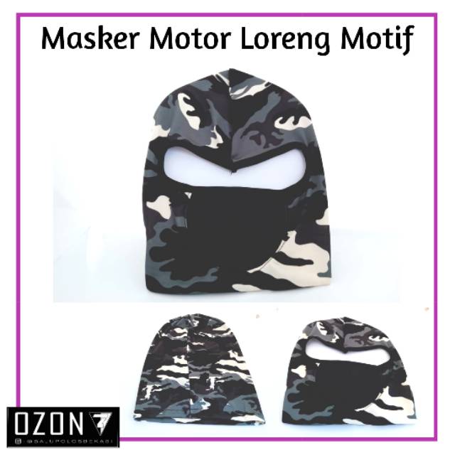 Masker motor masker Balaclava /Masker Ninja motif Army loreng