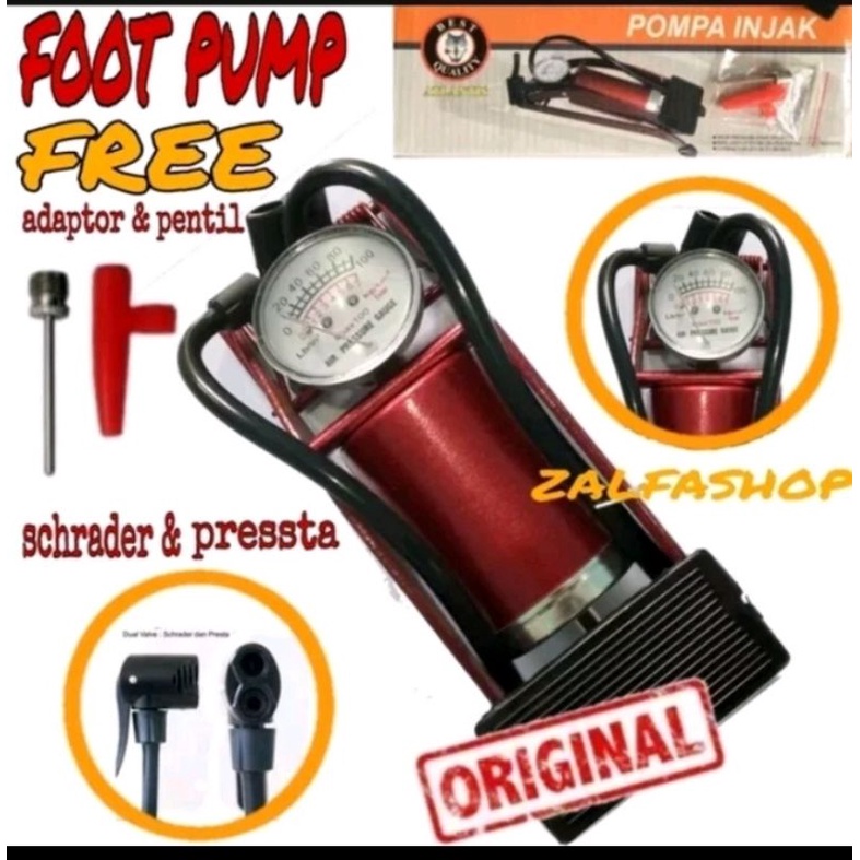 Pompa Ban Sepeda Kompa Angin Injak FOOT PUMP Pompa Injak manual sepeda/motor/mobil/balon/bola