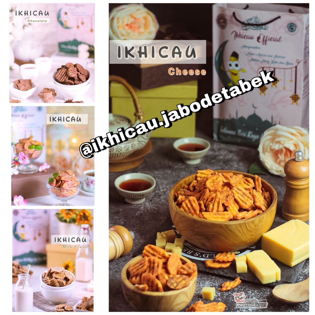 

Banana Chips ikhicau rasa Cheese Keju camilan sehat keluarga